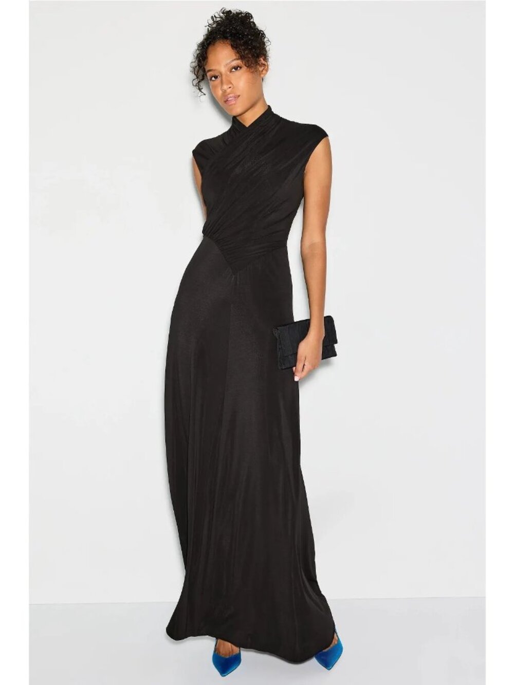 R-12. Alberta Ferretti Jersey High Neck Gown